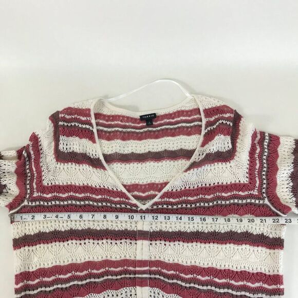 Torrid Open Stitch Pullover V-Neck Cinched Front Sweater Women's Plus Size 2/2X - Picture 7 of 12